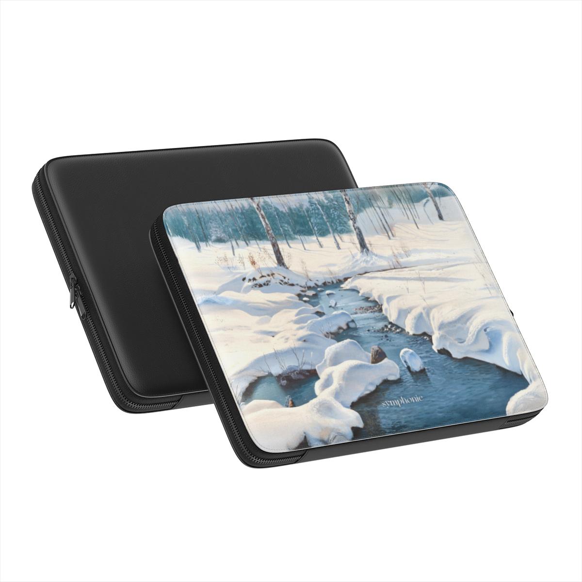 Winter Landscape with a Creek - Laptop Sleeve