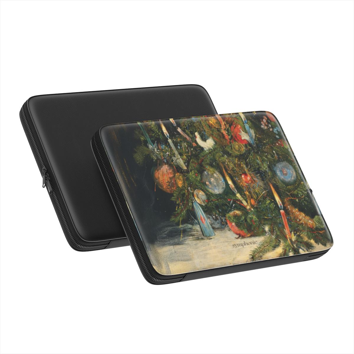 Christmas Tree Decorated with Lights - Laptop Sleeve