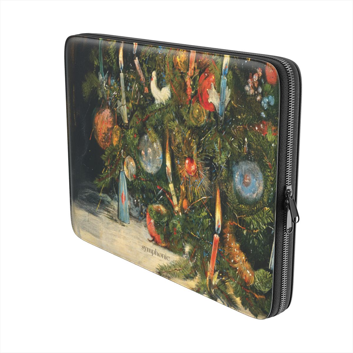 Christmas Tree Decorated with Lights - Laptop Sleeve